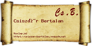 Csiszár Bertalan névjegykártya