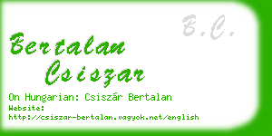 bertalan csiszar business card