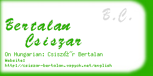 bertalan csiszar business card
